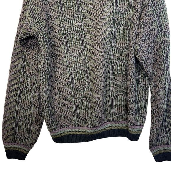 1980's Pacific Crest Vintage Knitted Cosby Crew Neck purple Sweater Large - Picture 6 of 14